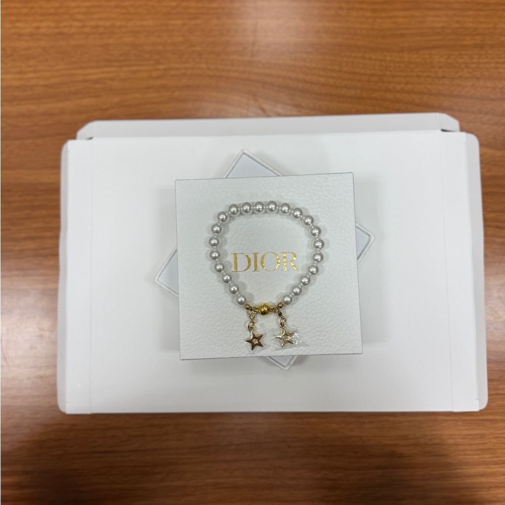 Dior Beauty Pearl Bracelet with Gold Accents